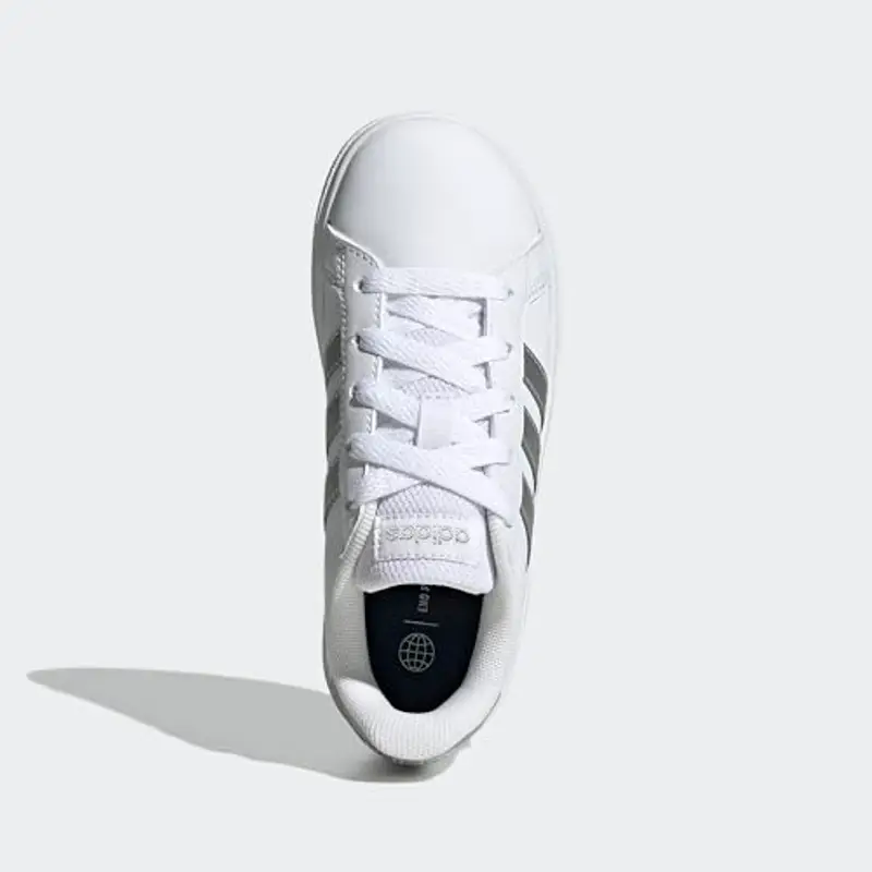 adidas Unisex - Bambini e ragazzi Grand Court Lifestyle Tennis Lace-Up Shoes, White Matte Silver Matte Silver, 34 EU miniatura 3