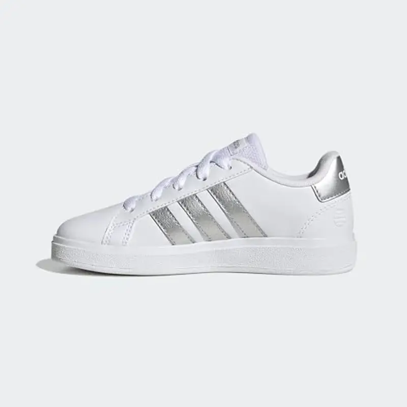 adidas Unisex - Bambini e ragazzi Grand Court Lifestyle Tennis Lace-Up Shoes, White Matte Silver Matte Silver, 40 EU miniatura 2