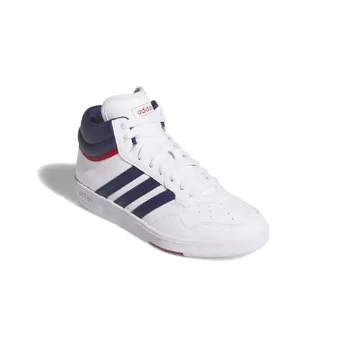 adidas Unisex - Bambini e Ragazzi Hoops 4.0 Mid Shoes, Ftwr White Dark Blue Team Victory Red, 36 EU miniatura 3