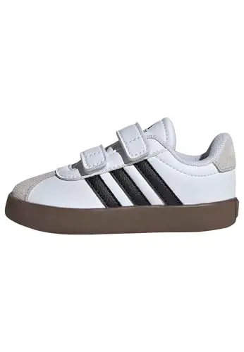 adidas Unisex - Bambini e Ragazzi VL Court 3.0 Shoes, Cloud White/Core Black/Grey One, 24 EU