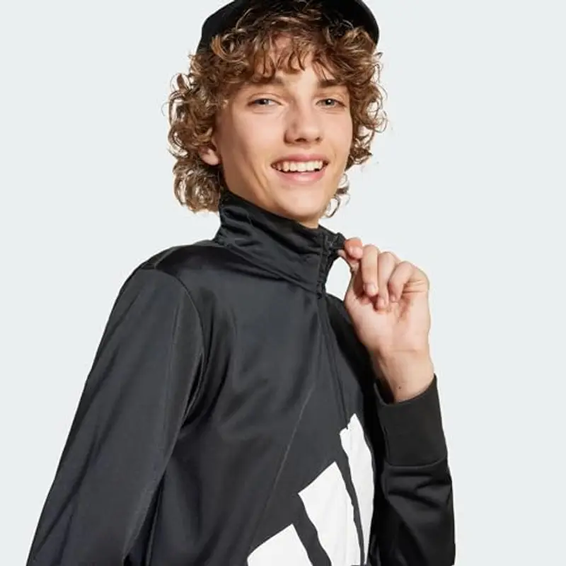 adidas Unisex - Bambini ESSENTIALS BIG LOGO CLIMACOOL TRACKSUIT, black/white, 9 miniatura 3