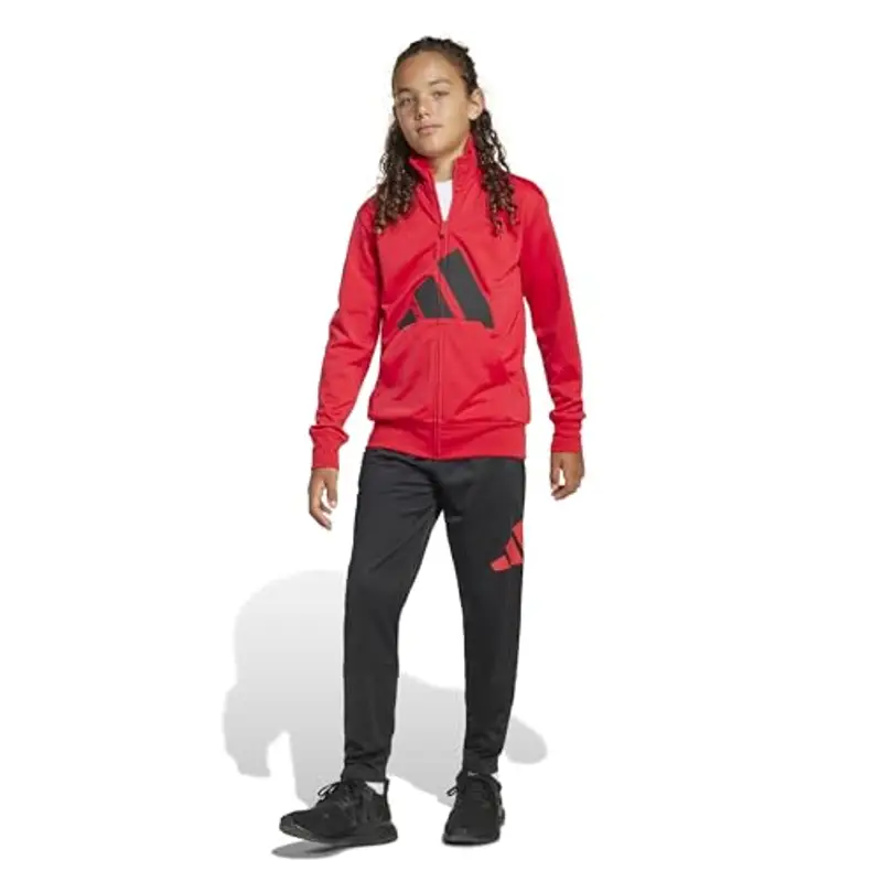 adidas Unisex - Bambini ESSENTIALS BIG LOGO CLIMACOOL TRACKSUIT, pure ruby/black, 15-16 Years miniatura 3