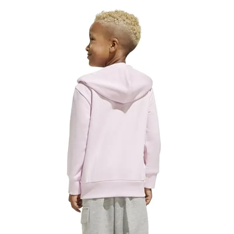 adidas Unisex - Bambini ESSENTIALS BIG LOGO HOODIE, Rosa (Clear Pink/White), 7-8 anni miniatura 2