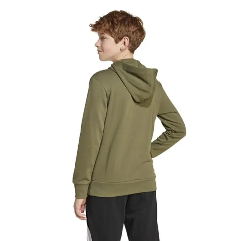 adidas Unisex - Bambini ESSENTIALS BIG LOGO HOODIE, Verde (Olive Strata/Black), 11-12 anni miniatura 2