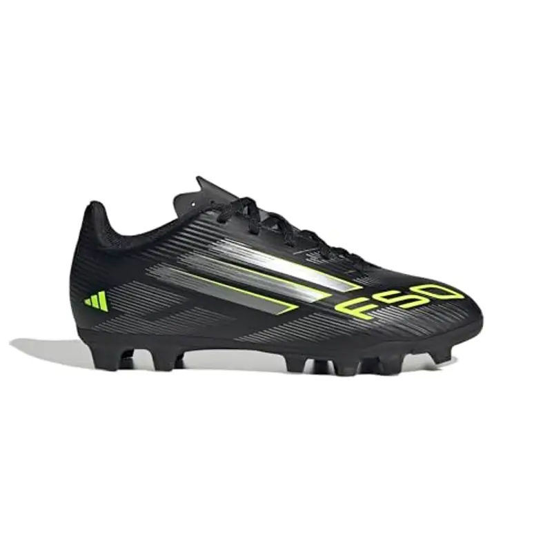 adidas Unisex - Bambini F50 Club Firm Ground/Multi Ground Football Boots Kids, Core Black/Iron Metallic/Lucid Lemon, 38 miniatura 2