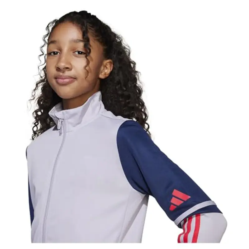 adidas Unisex - Bambini SQUADRA25 TRAINING JACKET KIDS, glory grey/team navy blue 2/pure ruby, 9-10 Years miniatura 2