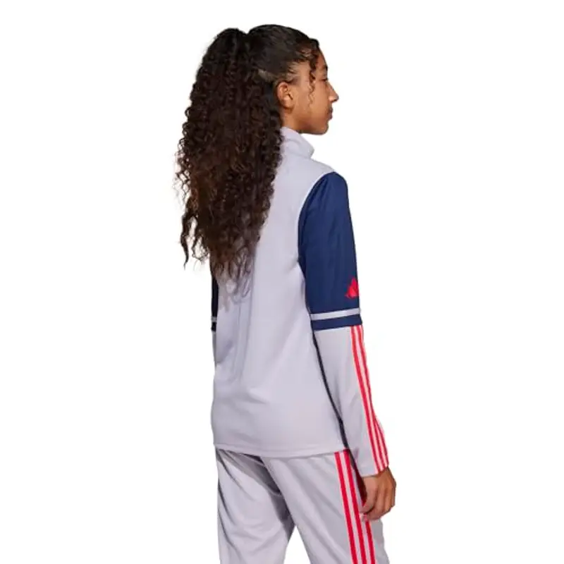 adidas Unisex - Bambini SQUADRA25 TRAINING JACKET KIDS, glory grey/team navy blue 2/pure ruby, 9-10 Years miniatura 3