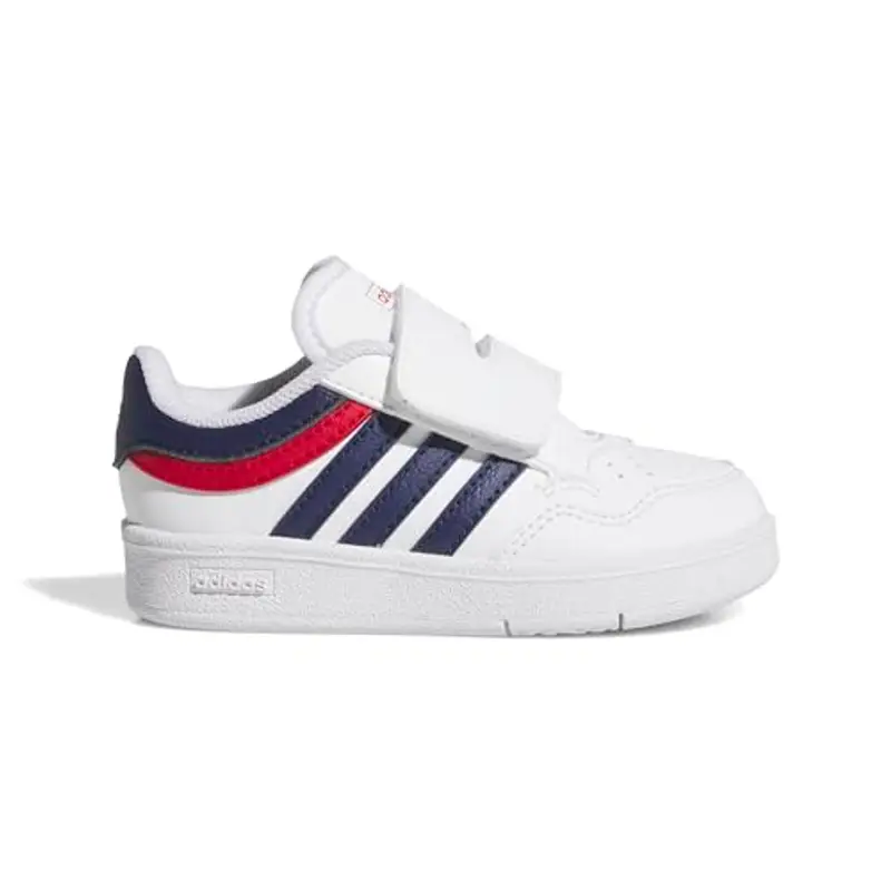 adidas Unisex - Bimbi 0-24 Hoops 4.0 Shoes, Ftwr White Dark Blue Better Scarlet, 23 EU miniatura 2
