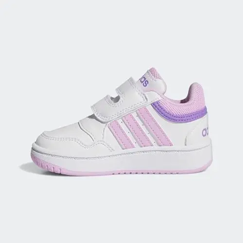 adidas Unisex - Bimbi 0-24 Hoops Shoes, Cloud White / Bliss Lilac, 27 EU miniatura 2