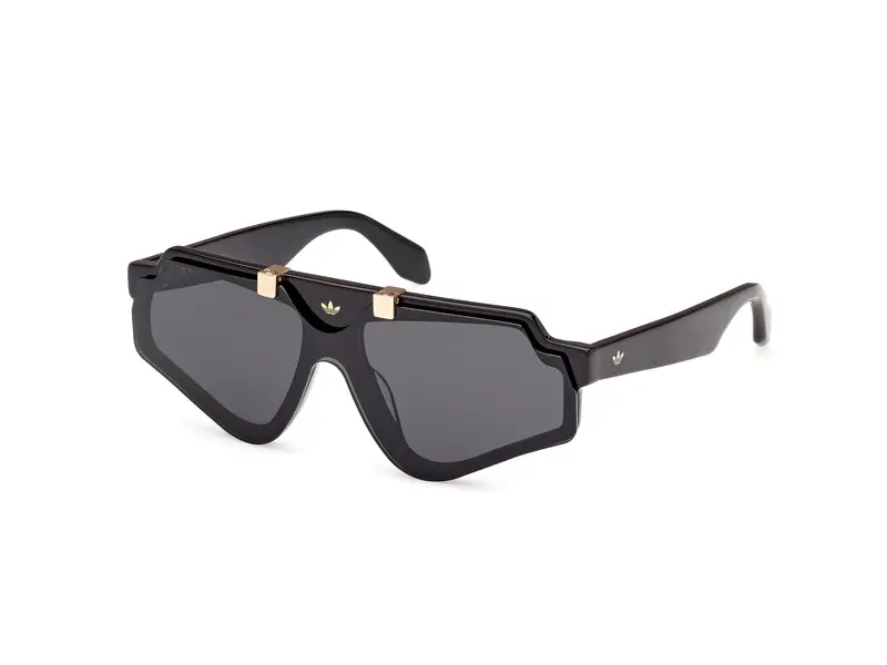 Adidas Unisex OR0113 01A Occhiali da sole Acetato Nero Fumo Geometrica Normale