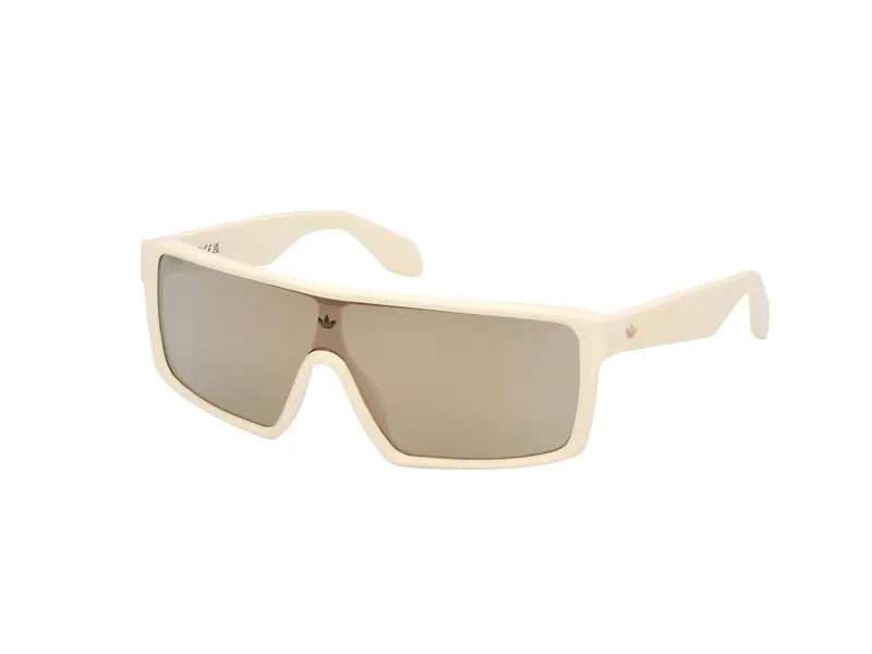 Adidas Unisex OR0114 21G Occhiali da sole Acetato Bianco Marrone Maschera Normale Specchiato