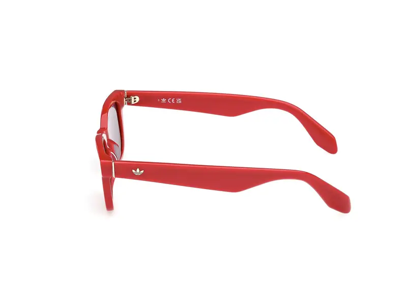 Adidas Unisex OR0117 66A Occhiali da sole Acetato Rosso Fumo Squadrata Normale miniatura 2