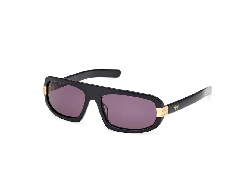 Adidas Unisex OR0122 01A Occhiali da sole Acetato Nero Fumo Geometrica Normale