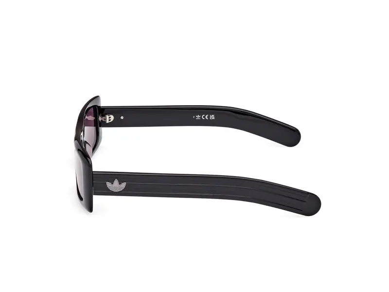 Adidas Unisex OR0124 01A Occhiali da sole Acetato Nero Fumo Squadrata Normale miniatura 2