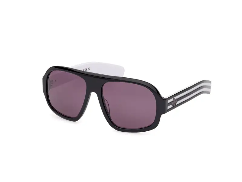 Adidas Unisex OR0125 01A Occhiali da sole Acetato Nero Fumo Pilot Normale