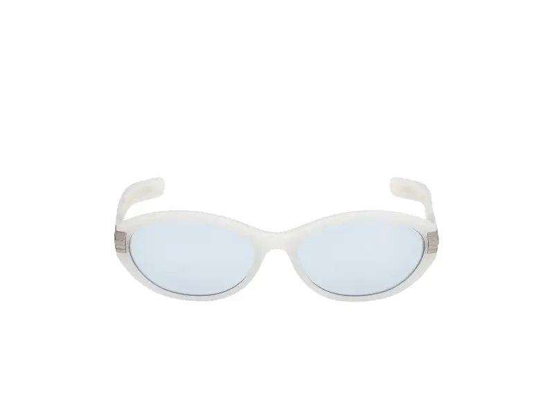 Unisex OR0129 21V Occhiali da sole Acetato Bianco Blu Rotonda Fotocromatiche miniatura 2