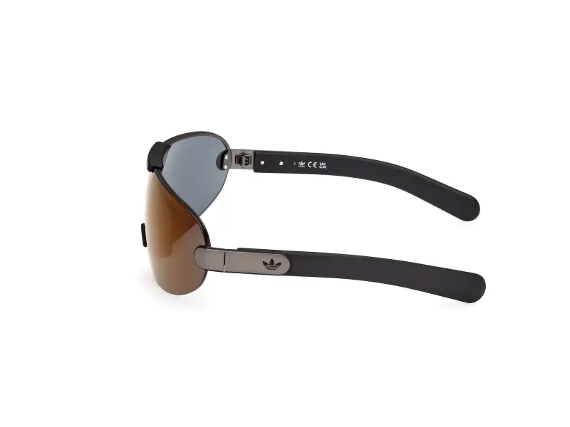 Unisex OR0135 02G Occhiali da sole Metallo Nero Marrone Maschera Normale miniatura 3