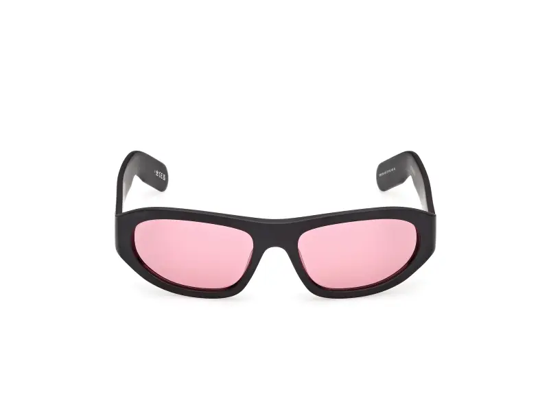 Unisex OR0139 02Y Occhiali da sole Acetato Nero Viola Rotonda Normale miniatura 2