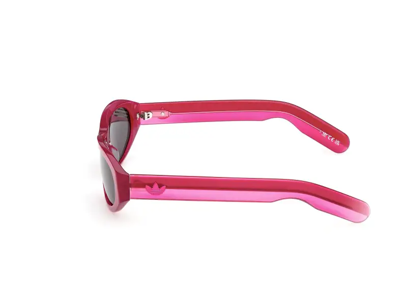 Unisex OR0139 72A Occhiali da sole Acetato Rosa Fumo Rotonda Normale miniatura 3