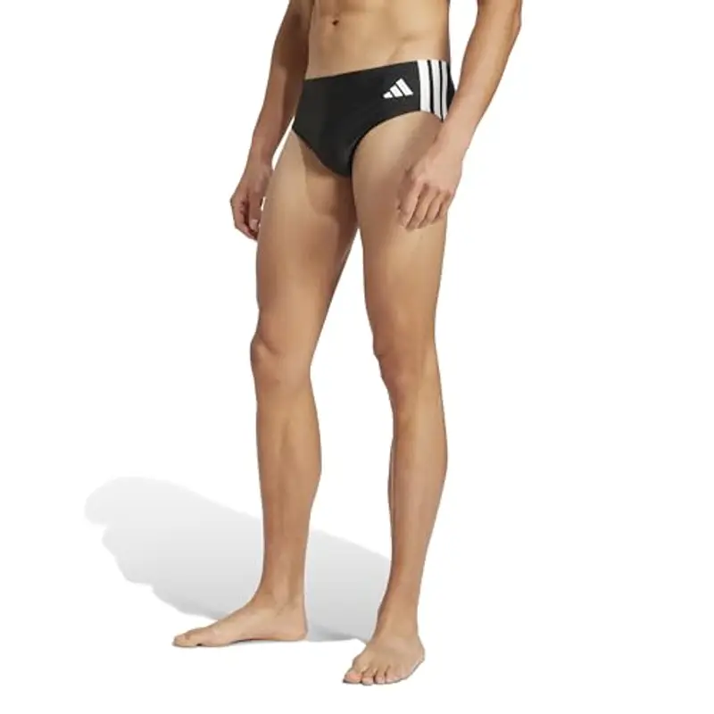 adidas Uomo 3 Stripes Swim Trunks, Black/White, L miniatura 3
