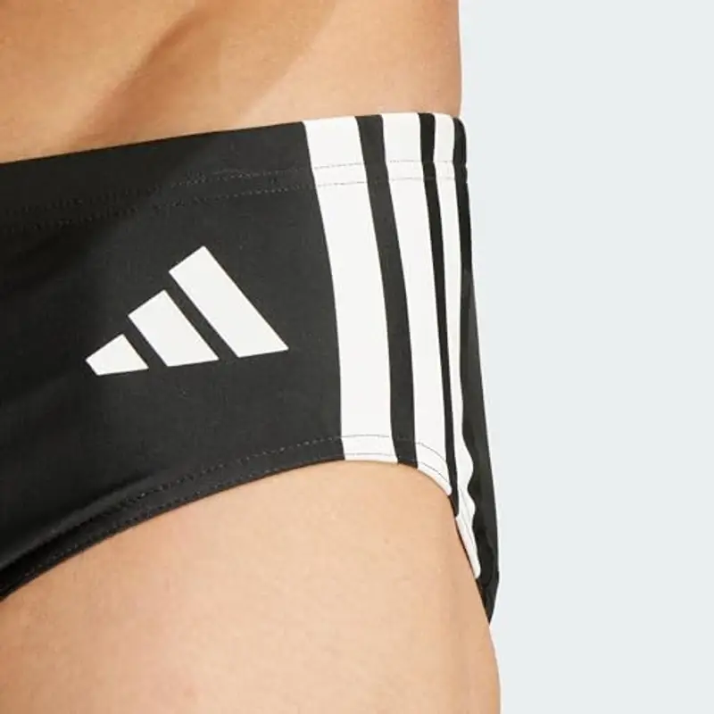 adidas Uomo 3 Stripes Swim Trunks, Black/White, S-M miniatura 2