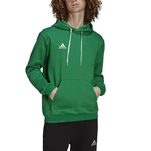 adidas Uomo Entrada 22 Sweat Hoodie, Team Green / White, S miniatura 2