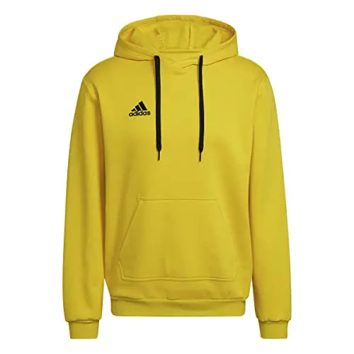 adidas Uomo Entrada 22 Sweat Hoodie, Team Yellow / Black, XS