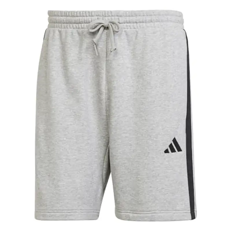 ADIDAS Essential Three Stripes French Terry Short - Grigio/Nero, Taglia L