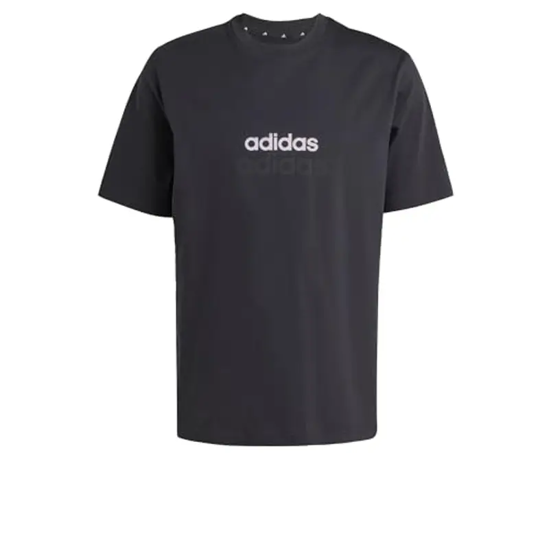 ADIDAS Maglietta Essentials Linear Uomo Nera/Bianca
