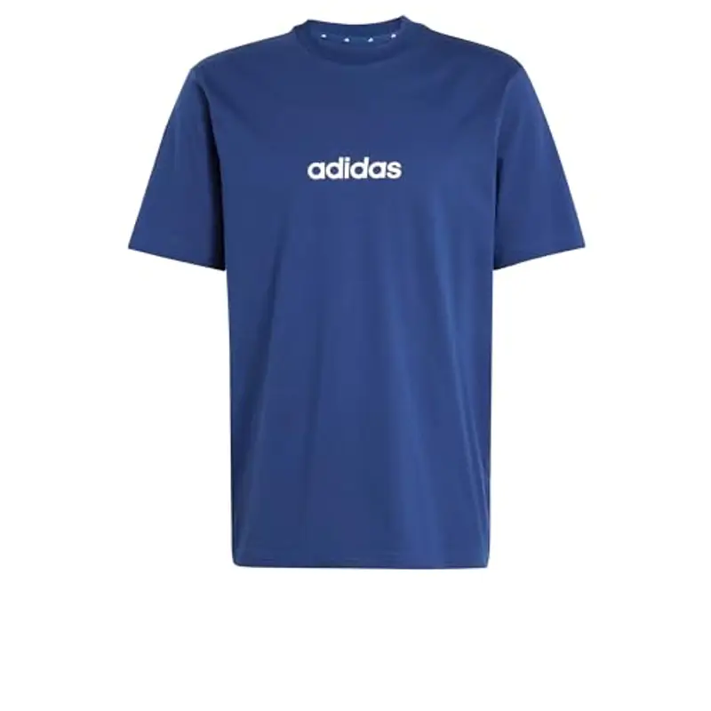 ADIDAS Maglietta Essentials Linear, Blu Scuro/Bianco, Taglia L