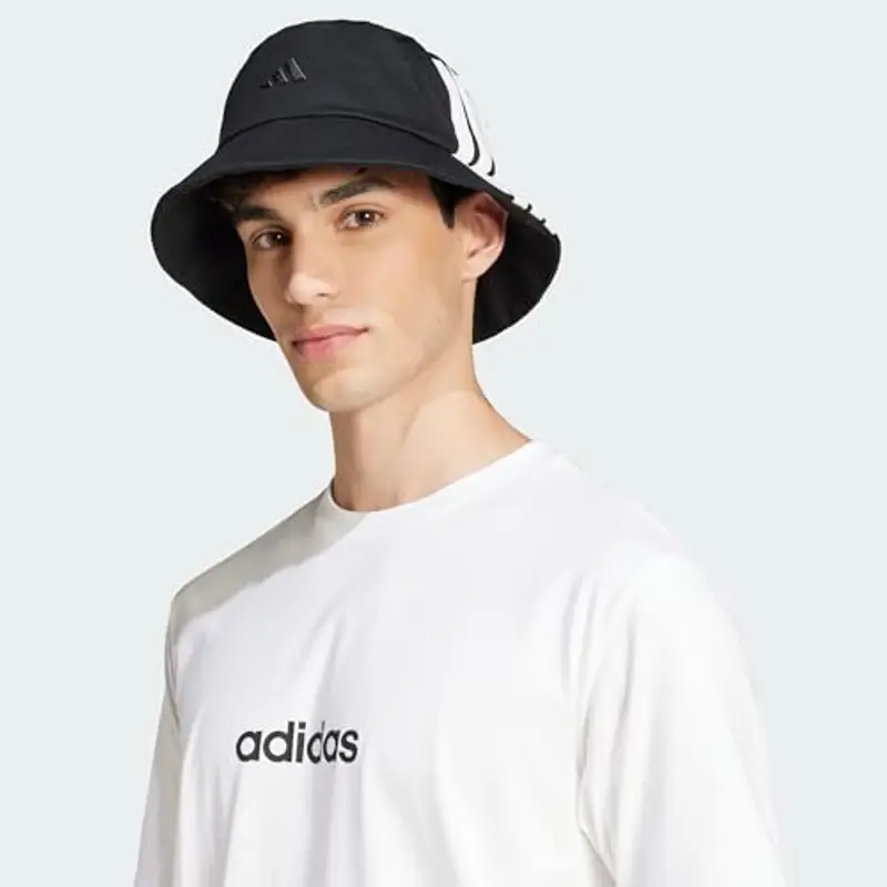 adidas Uomo Essentials Linear Single Jersey Tee, White/Black, S miniatura 2