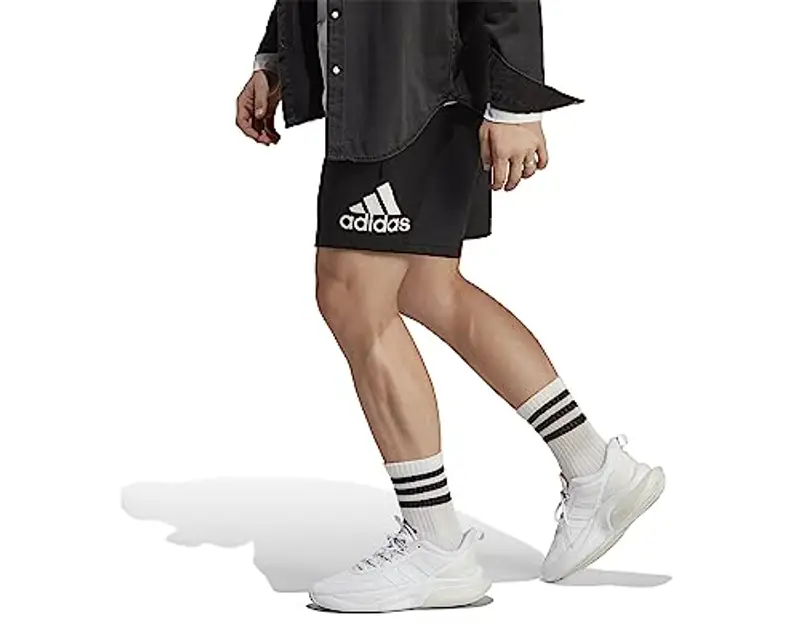 adidas Uomo Essentials Logo Shorts, Black/White, L