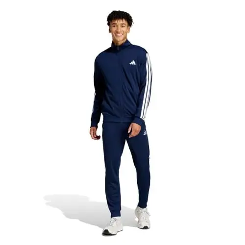 adidas Uomo Sportswear Basic 3 Stripes Tricot Tracksuit, Tuta da Allenamento, Blu (Dark Blue), XXL Tall