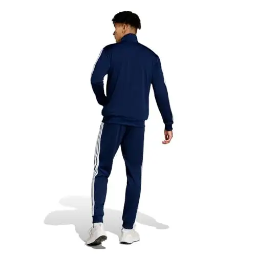 adidas Uomo Sportswear Basic 3 Stripes Tricot Tracksuit, Tuta da Allenamento, Blu (Dark Blue), XXL Tall miniatura 2