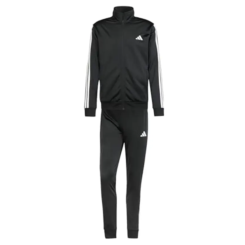 adidas Uomo Sportswear Basic 3 Stripes Tricot Tracksuit, Tuta da Allenamento, Multicolore (Nero), S