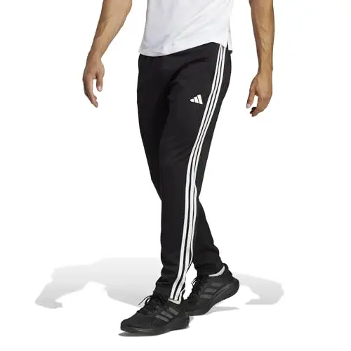 adidas Uomo Train Essentials 3-Stripes Training Pants, Black/White, M