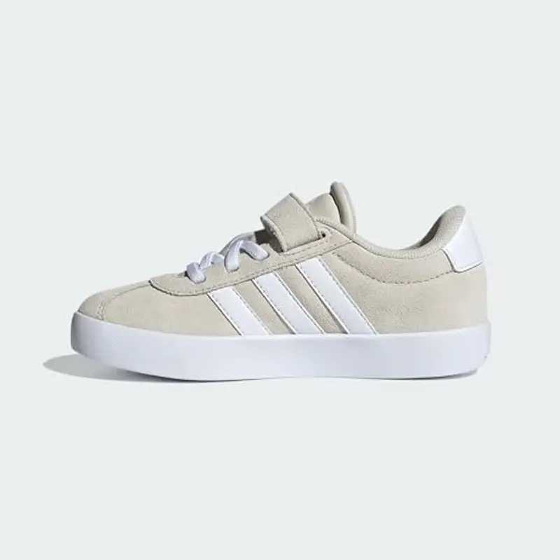 adidas VL Court 3.0 Hook And Loop Shoes Kids, Sneaker Unisex - Bambini e Ragazzi, Aluminium Cloud White Aluminium, 28.5 miniatura 2