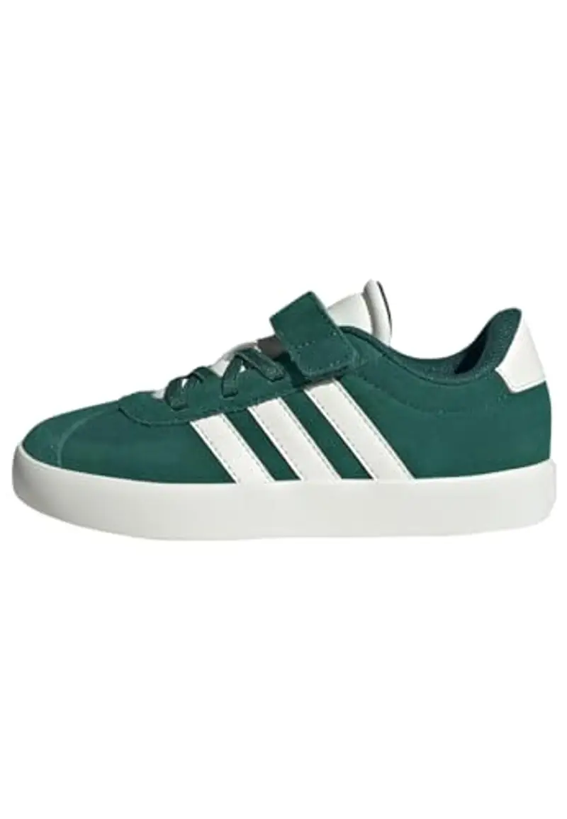 adidas VL Court 3.0 Hook And Loop Shoes Kids, Sneaker Unisex - Bambini e Ragazzi, Green off White Gold Metallic, 34 EU