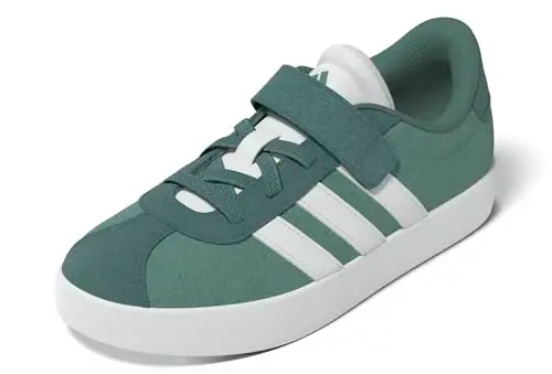 adidas VL Court 3.0 Hook And Loop Shoes Kids, Sneaker Unisex - Bambini e Ragazzi, Powder Teal Cloud White Preloved