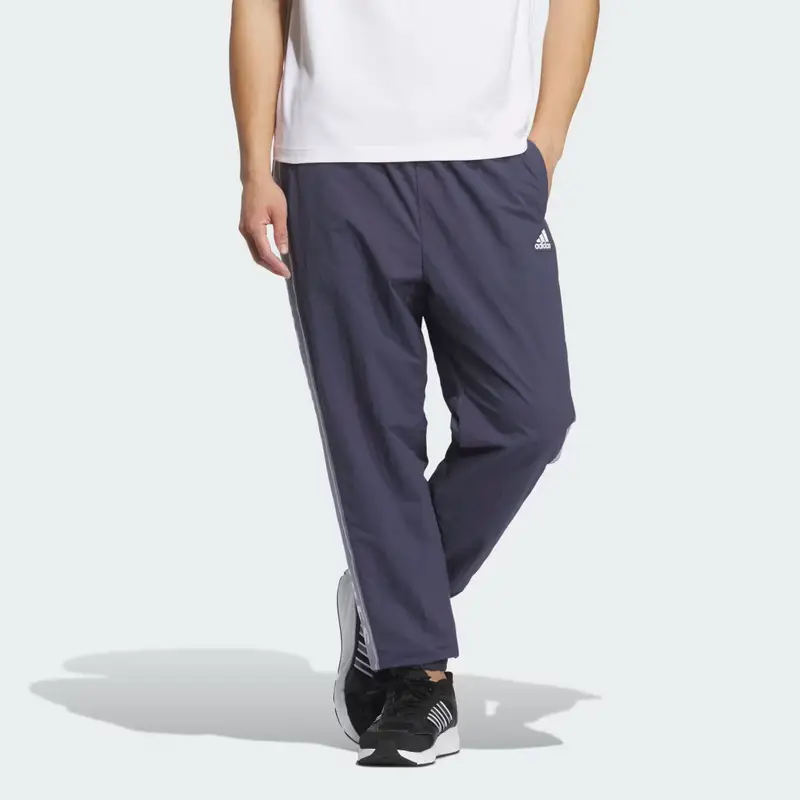 Wording Loose Fit Wrinkled Nylon Woven Brushed Tricot Lined Pants (Gender Neutral) Shadow Navy