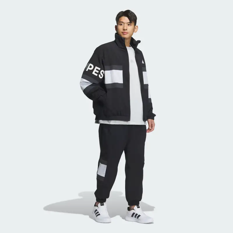 Wording Pack Loose Fit Mesh-Lined Woven Jacket Black miniatura 3