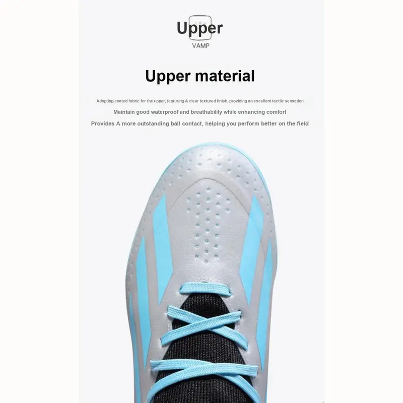 X Crazyfast 3 Messi Tessuto Confortevole Versatile Antiscivolo Basso Scarpe da Calcio per Bambini Scarpe da Calcio per Bambini Grigio Blu IE4081 38 miniatura 2