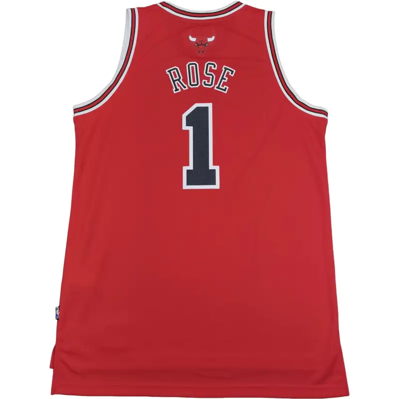 X NBA Chicago Bulls Swingman Fan Edition Derrick Rose Casual Morbido Comodo Delicato sulla Pelle Maglia da Basket Maglia Unisex Rossa Y58000 L miniatura 2