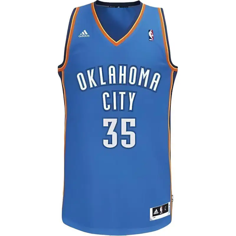 X NBA Collaborazione Durant Thunder Logo di Squadra Stampa Lettera Numero Outdoor Casual Sport Pullover Maglia da Basket Uomo maglia 7912A-3CB-K91104 XL