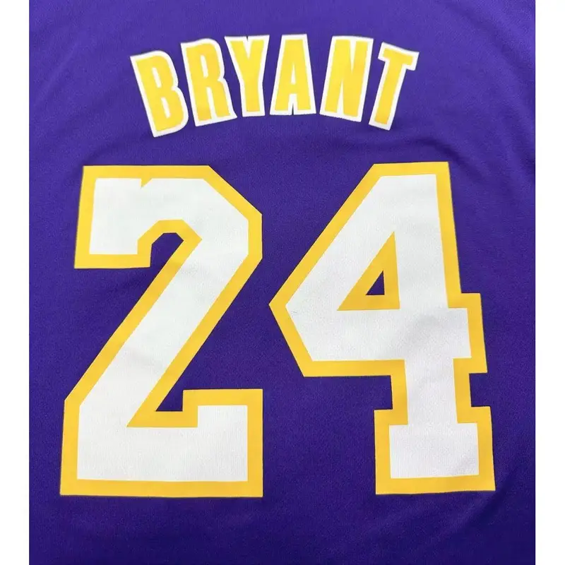 X NBA Collaborazione Kobe Lakers 24 Stampa Grafica Rep Maglia Senza Maniche Canotta da Basket Unisex Viola AEB836 S miniatura 3