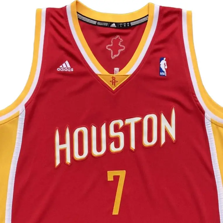 X NBA Houston Rockets Swingman Fan Edition Jeremy Lin Scollo a V Moda Canotta da Basket Senza Maniche Morbida Unisex Maglia Rossa L84577 L miniatura 3