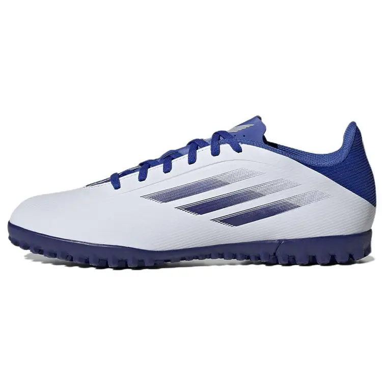 X Speedflow 4 Punta Tonda Allacciatura TF (Tacchetti in gomma) Terreno Duro Erba Artificiale Scarpe da Calcio Resistenti Scarpe da Calcio Unisex Bianco Blu GW7531 41⅓