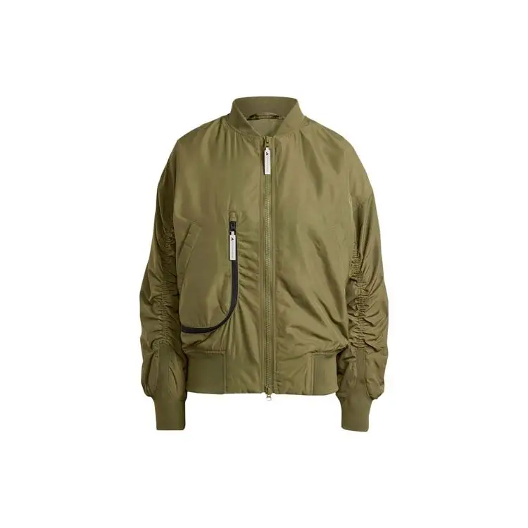 X Stella McCartney Collaborazione Abbigliamento Sportivo Giacca Bomber Tessuta da Donna Verde Oliva Scuro IT5746 M