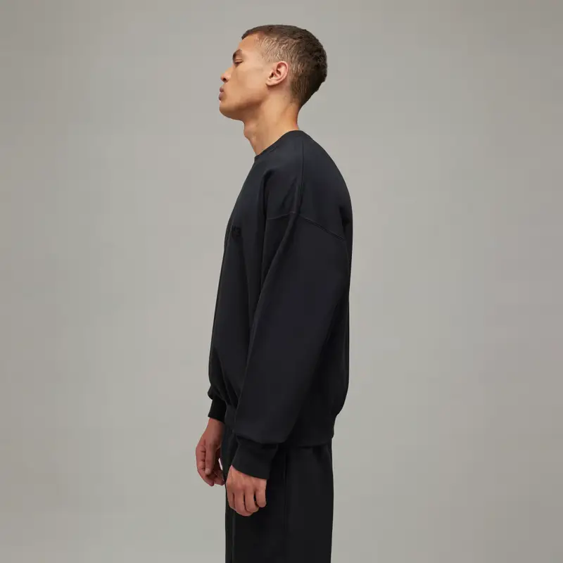Y-3 Brushed Terry Crew Sweatshirt Black miniatura 4