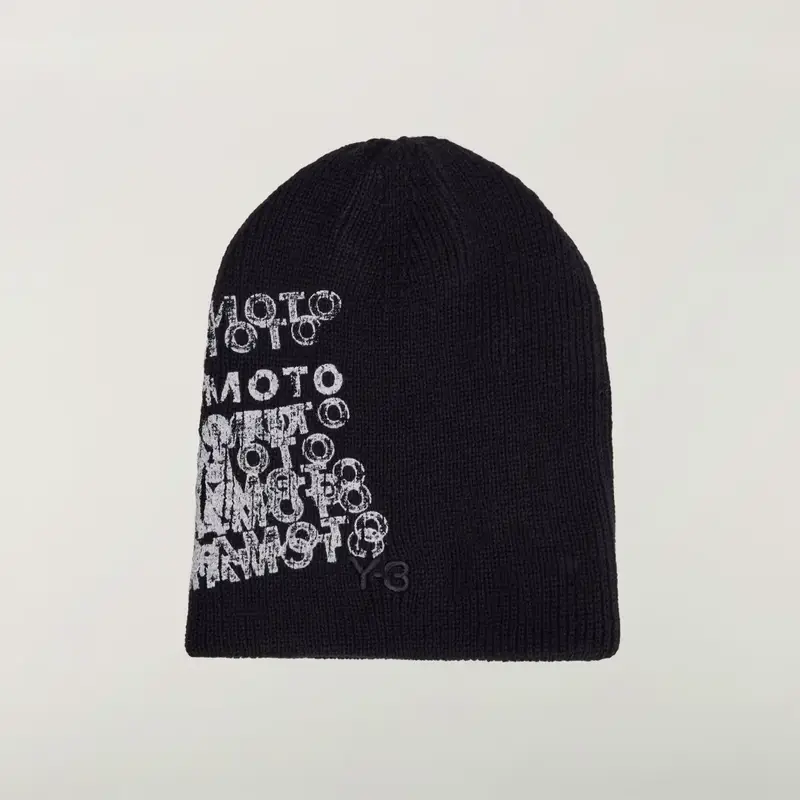 Y-3 GRAPHIC BEANIE Black miniatura 3